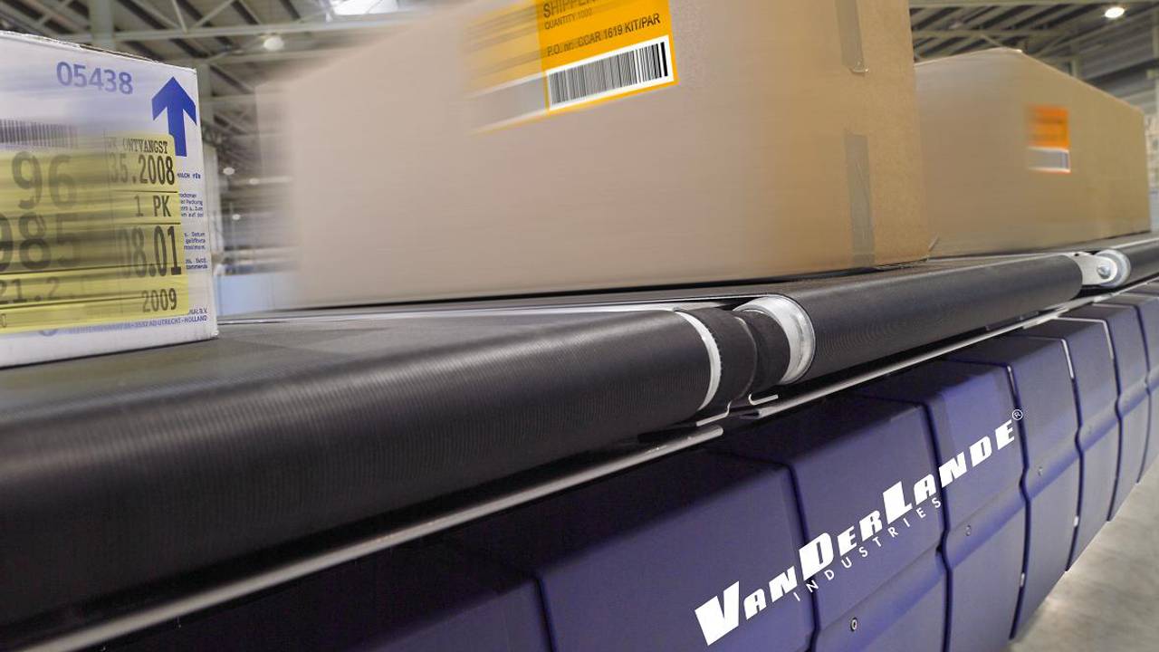 Een sorteermachine van Vanderlande uit Veghel