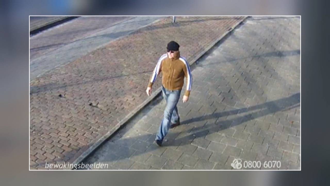 De dader vastgelegd op beveiligingscamera's