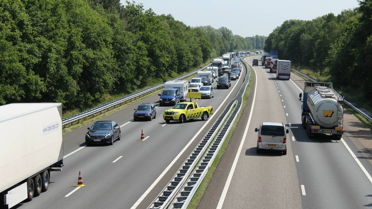 Ongelukken op de A67 zorgden voor files (Foto: AS Media)