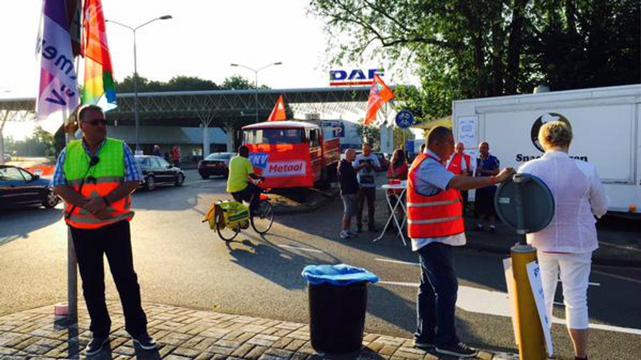 24-uursstaking bij DAF Trucks in Eindhoven (Foto: Raoul Cartens)
