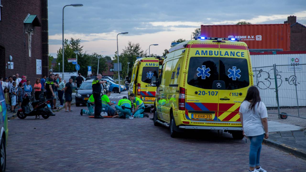 Scooterrijder gevallen (foto: Christian Traets / SQ Vision)