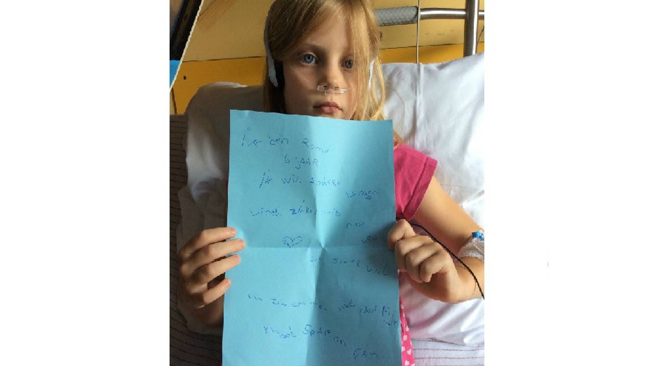 Romy vraagt haar ouders om nieuwe longen. (Foto: www.onswonderromy.123website.nl)
