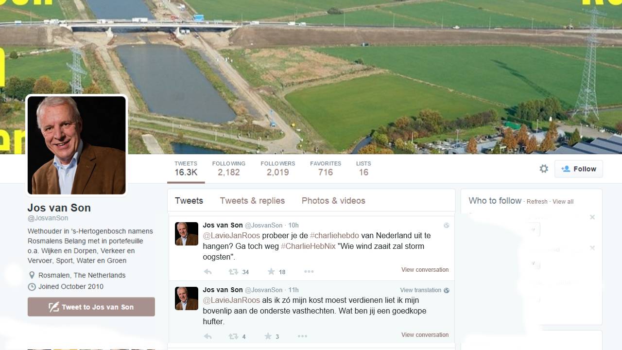 Een aantal tweets van de wethouder.