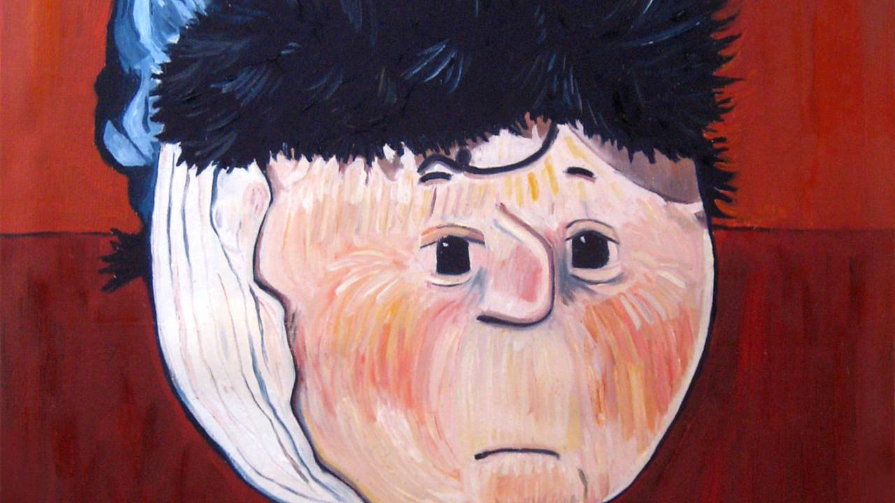 Een uitsnede van een schilderij van Kim Scafuro