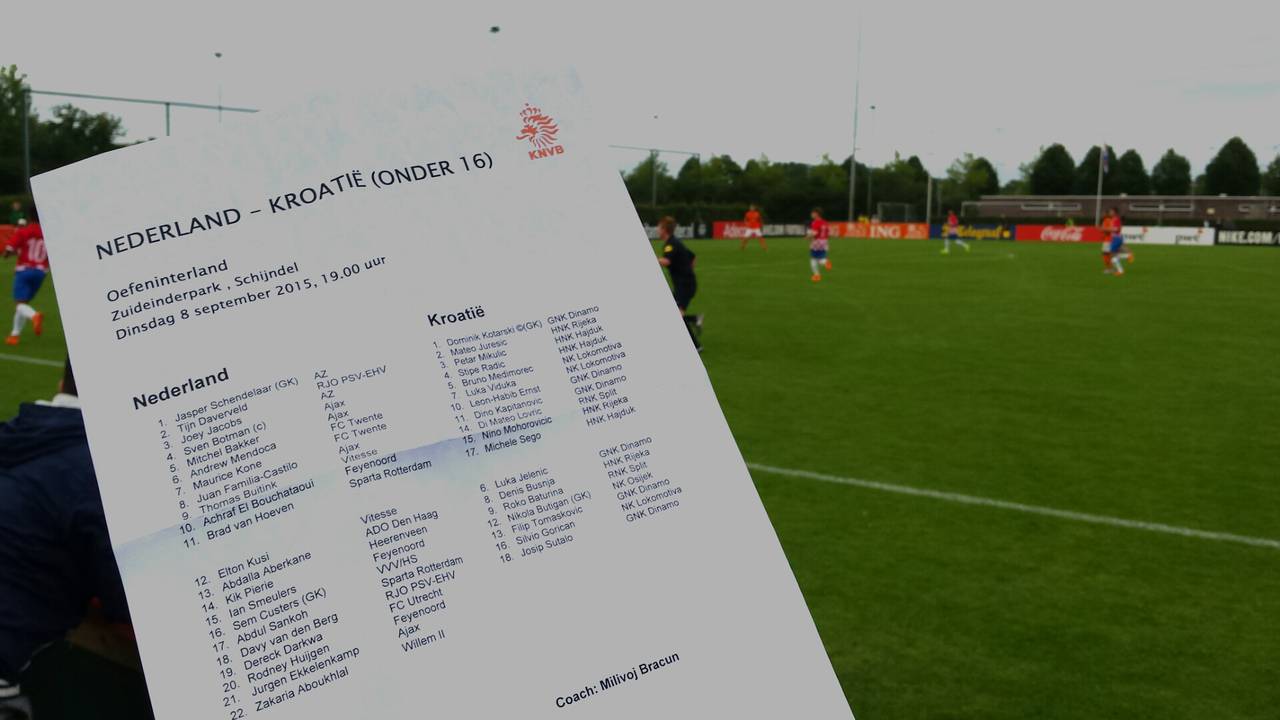 Oranje onder 16 speelde gelijk tegen Kroatië (Foto: Ferenc Triki)