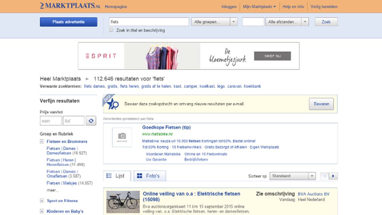 Man kwam zijn fiets tegen op Marktplaats.