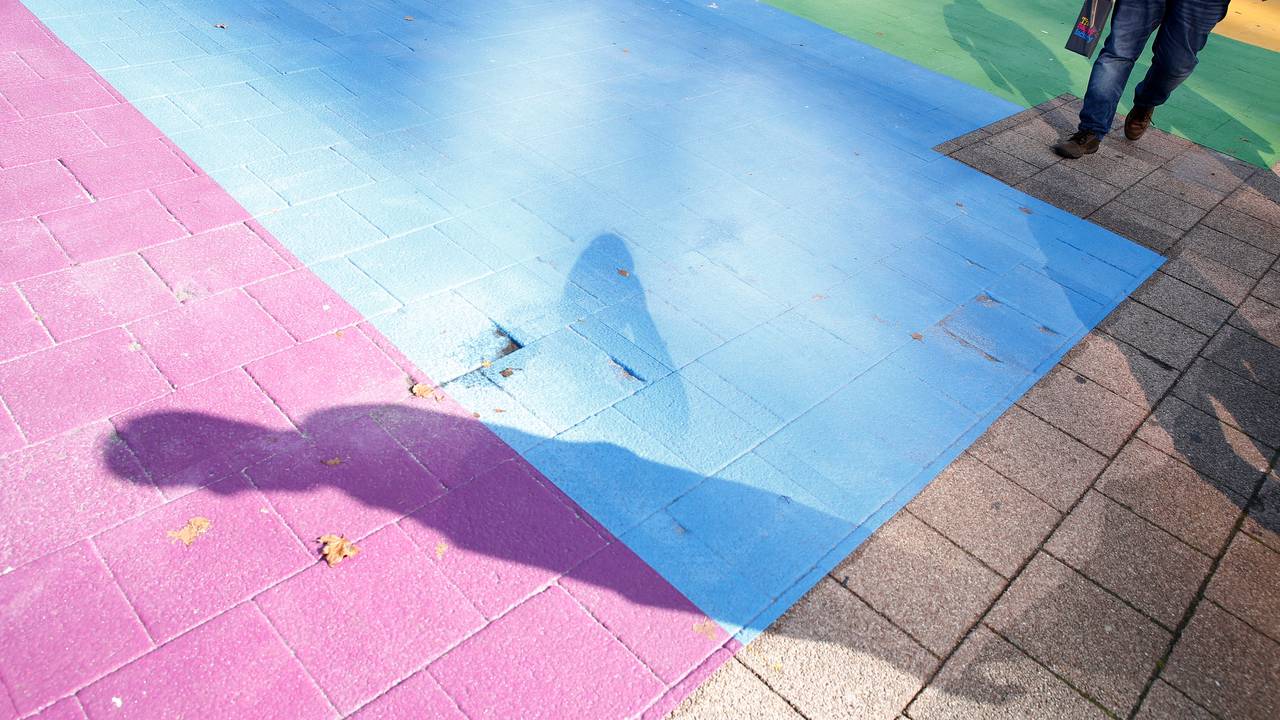 Het regenboogpad in Rotterdam.