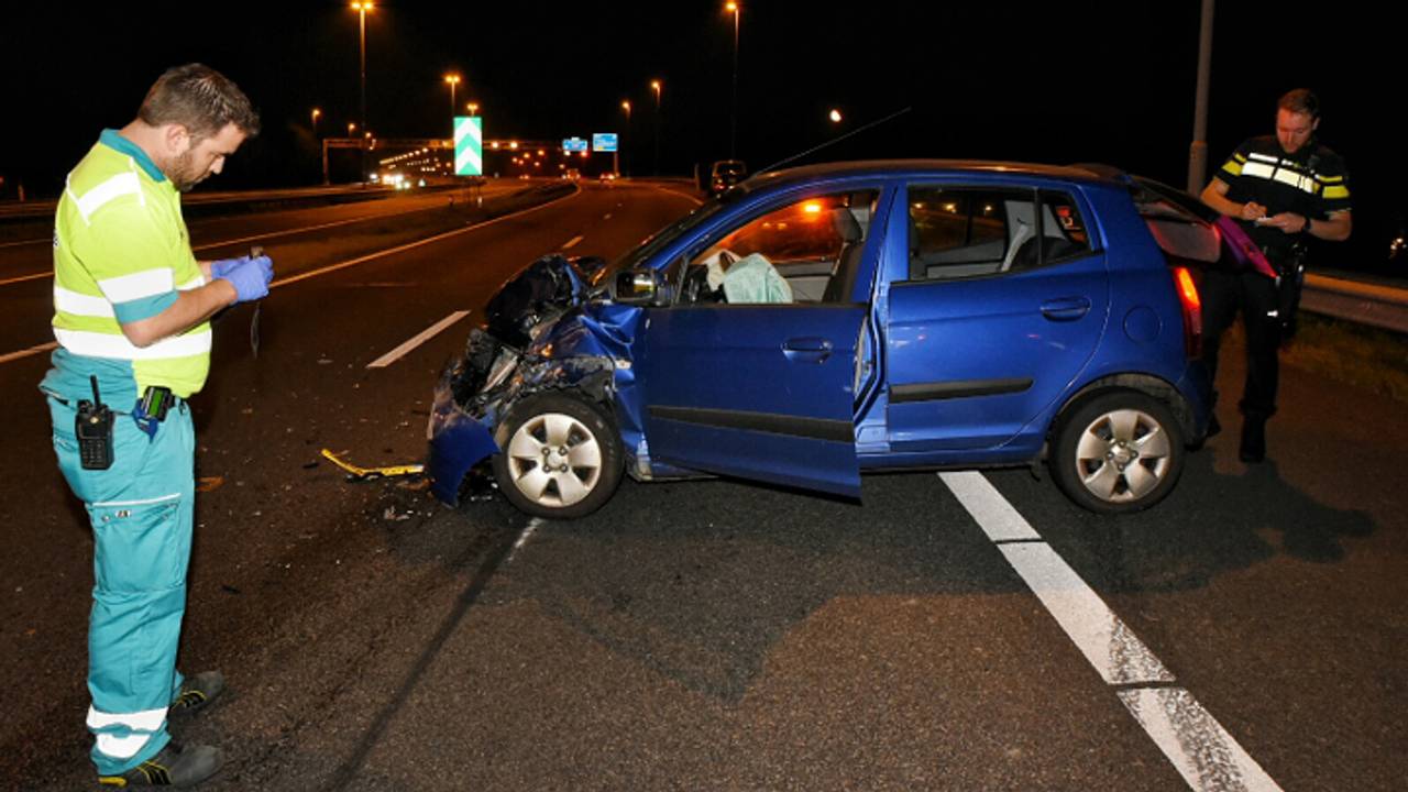 Gewonde bij botsing op A58 (foto: Toby de Kort / De Kort Media)