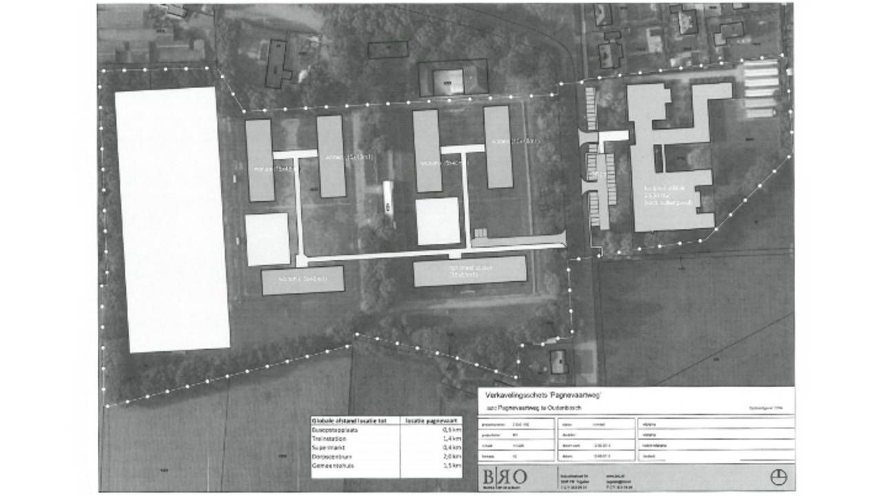 Deze inrichtingsschets stuurde het COA in februari naar de gemeente Halderberge