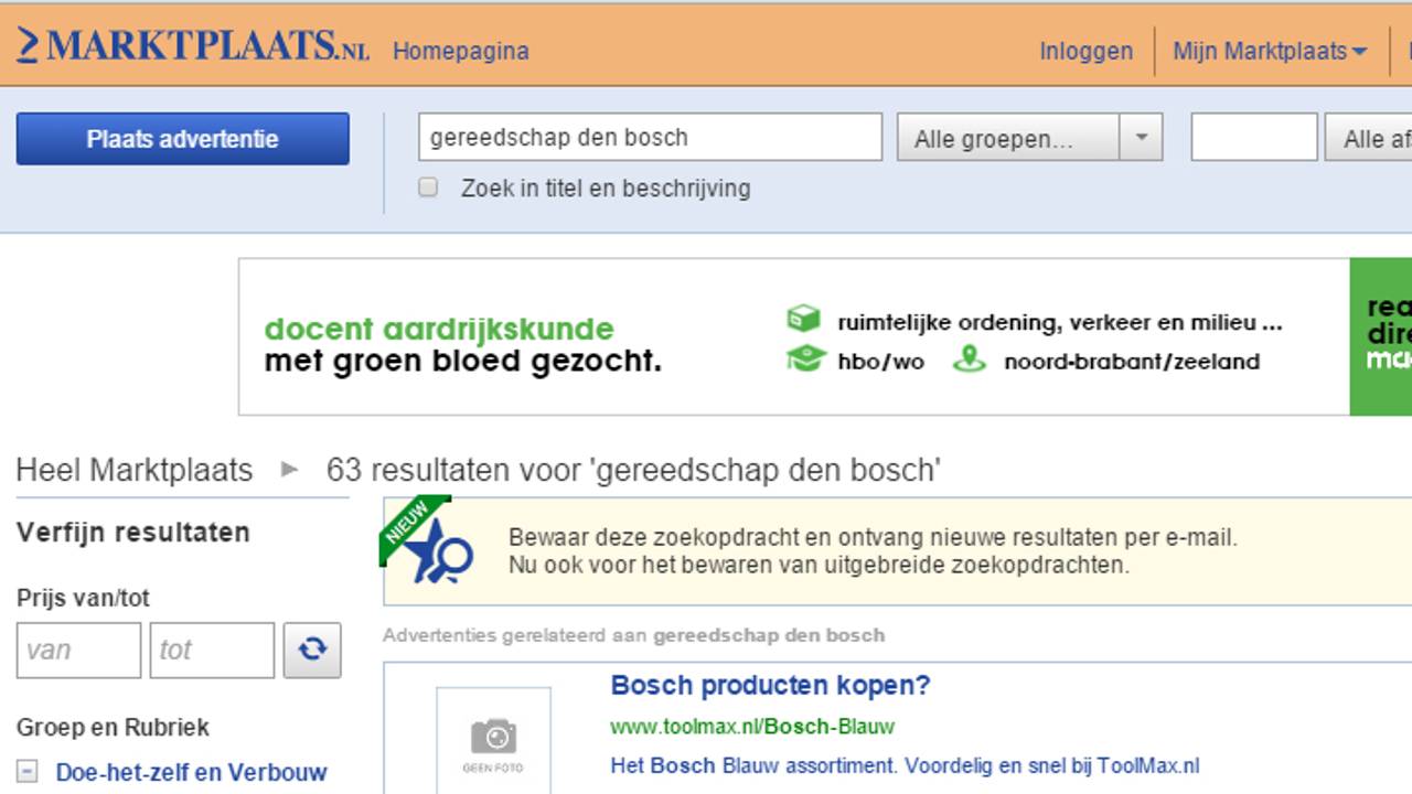 Gereedschap werd via Marktplaats te koop aangeboden