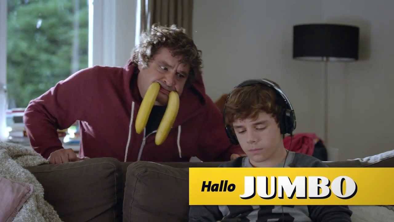 Frank Lammers in een Jumbo-reclame.