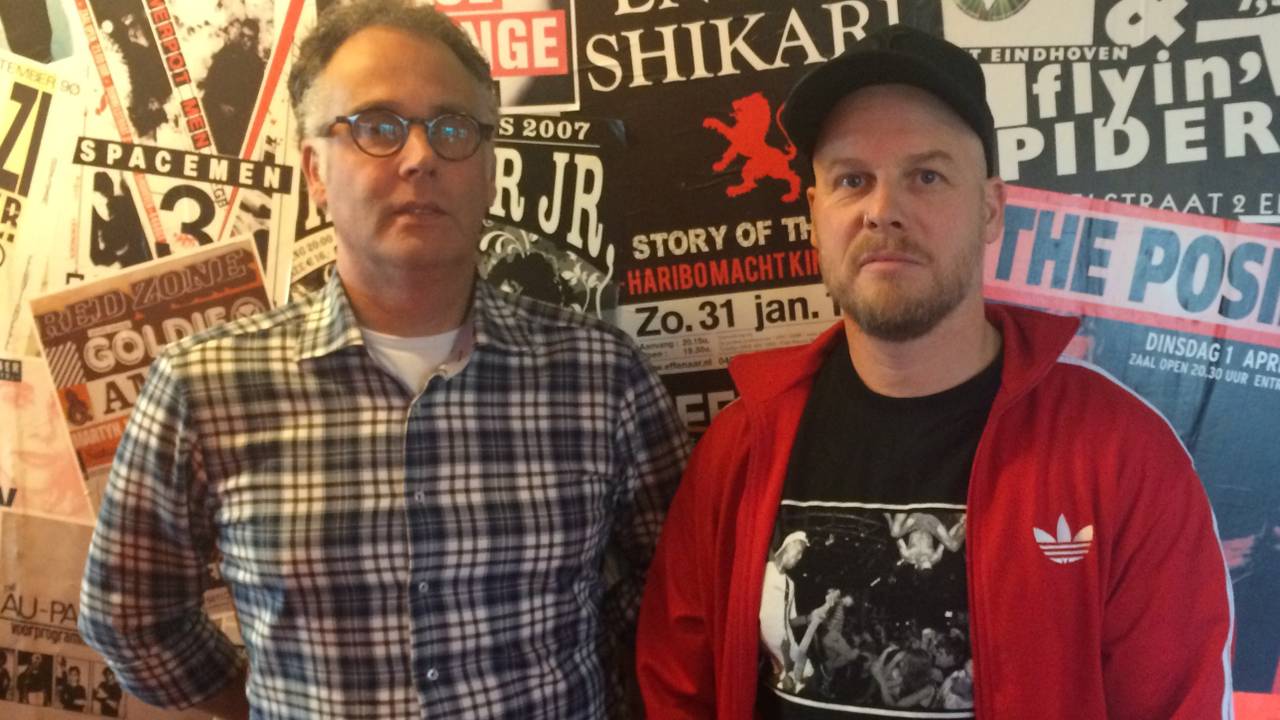 Jos Feijen en Marco Roelofs in artiestenfoyer Effenaar