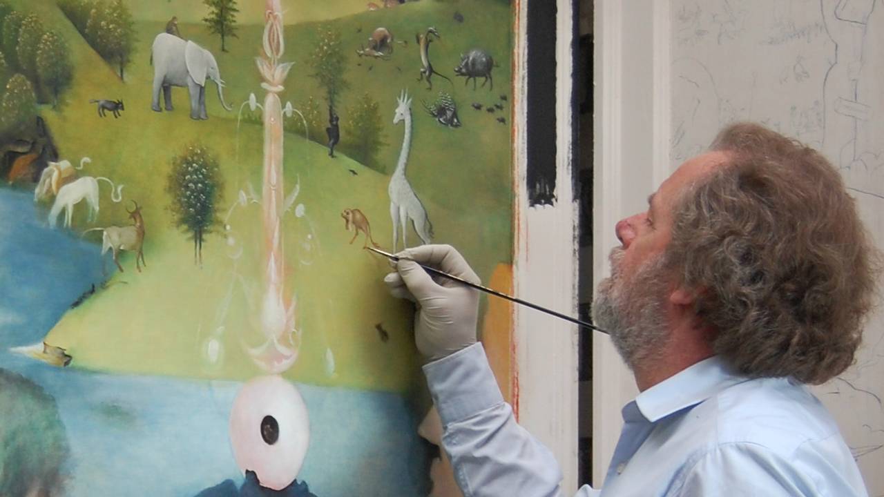 Henk Groenendaal werkt aan 'De Tuin der Lusten'. (Foto: Henk Groenendaal)