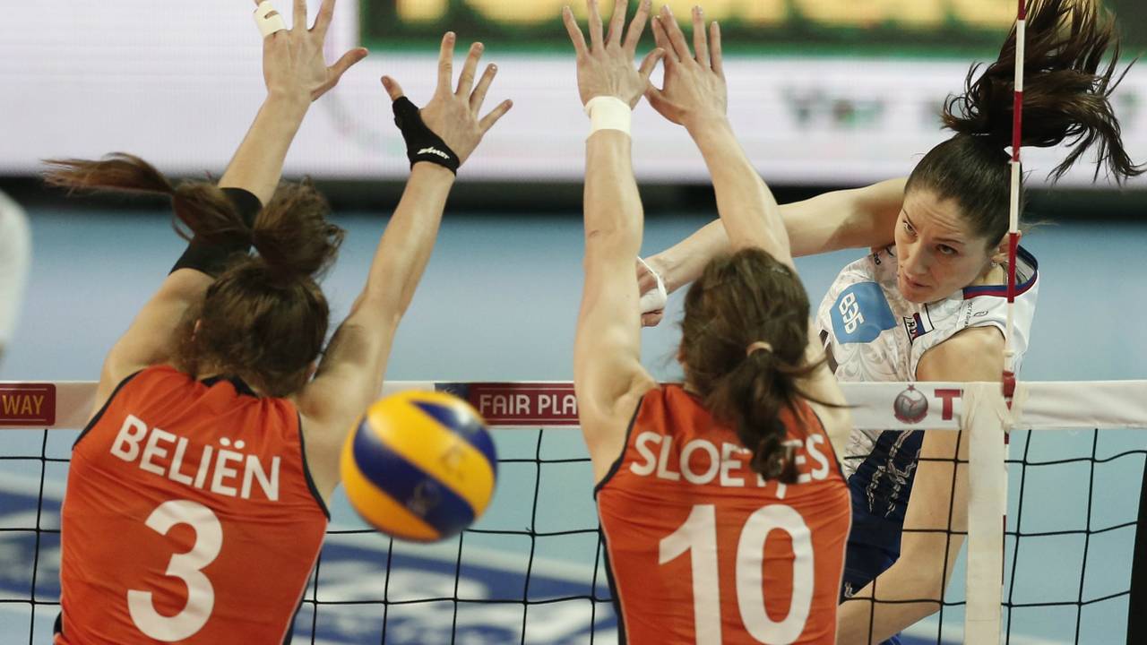 Yvon Beliën in actie voor Oranje. (Foto: ANP)