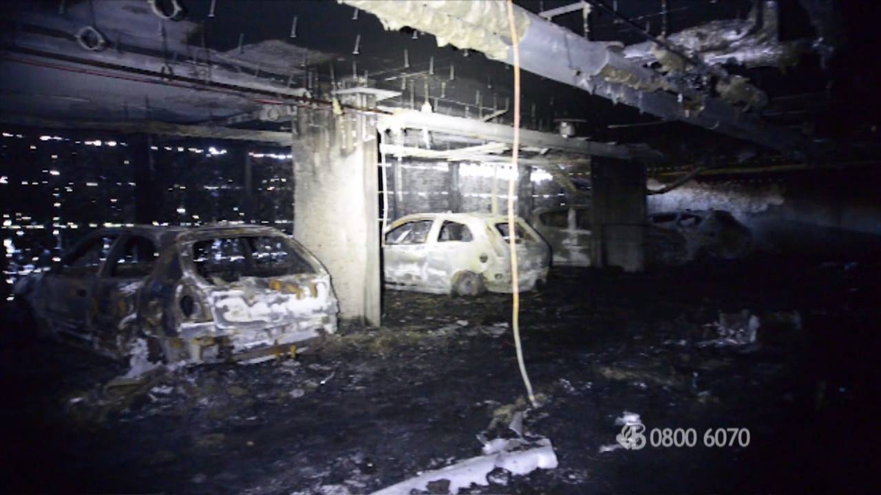 Zo zag de parkeerkelder eruit na de brand. (Beeld: Bureau Brabant)