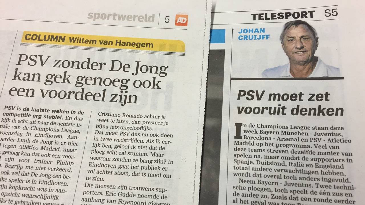 Tips van Cruijff en Van Hanegem voor PSV