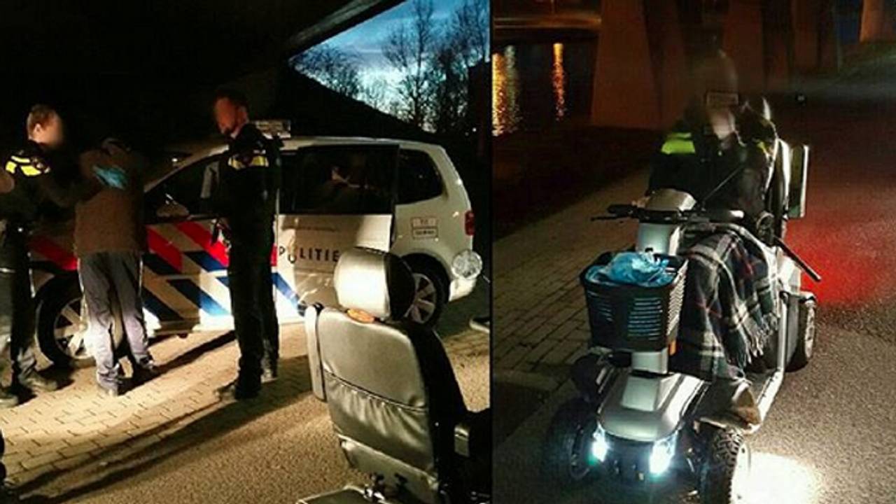 De scootmobiel van de man (bron: politiemotor_peelland / Instagram)