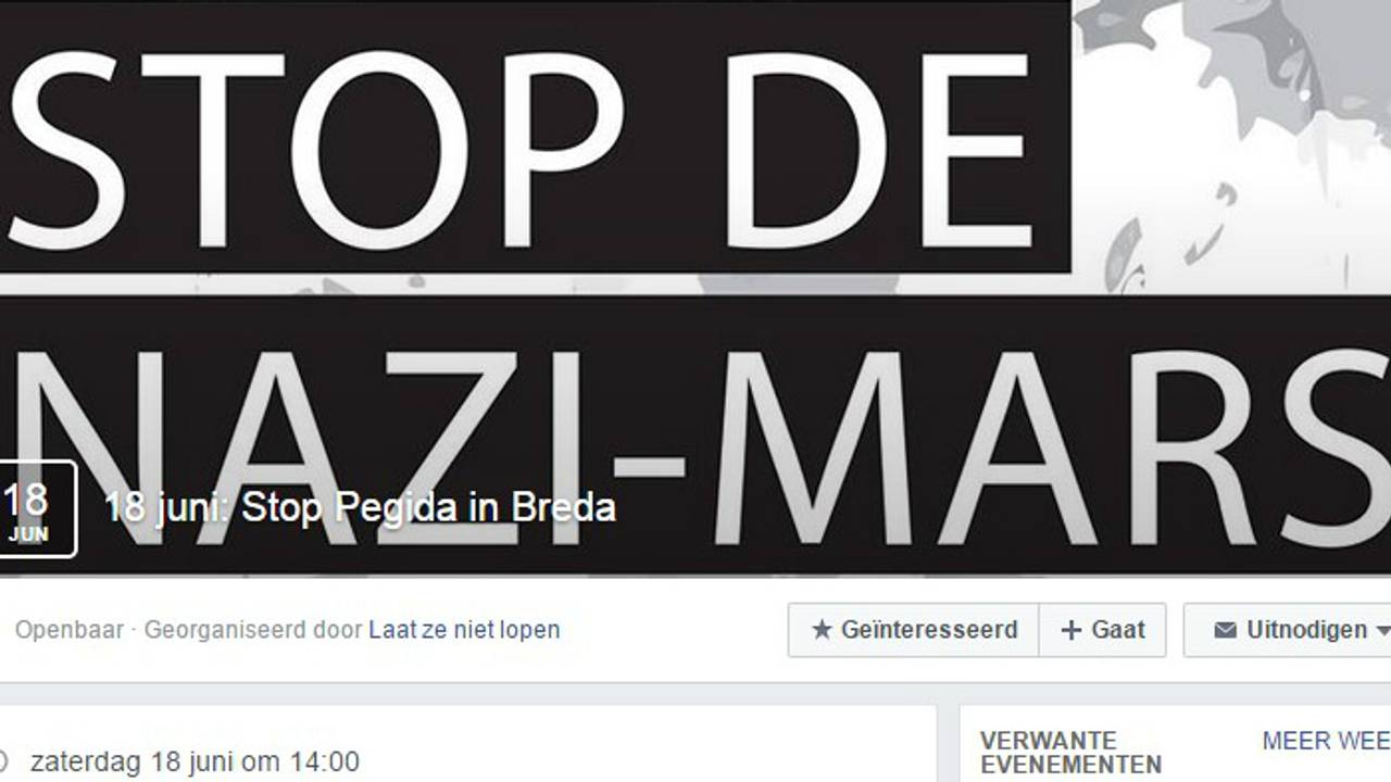 De tegendemonstratie op Facebook