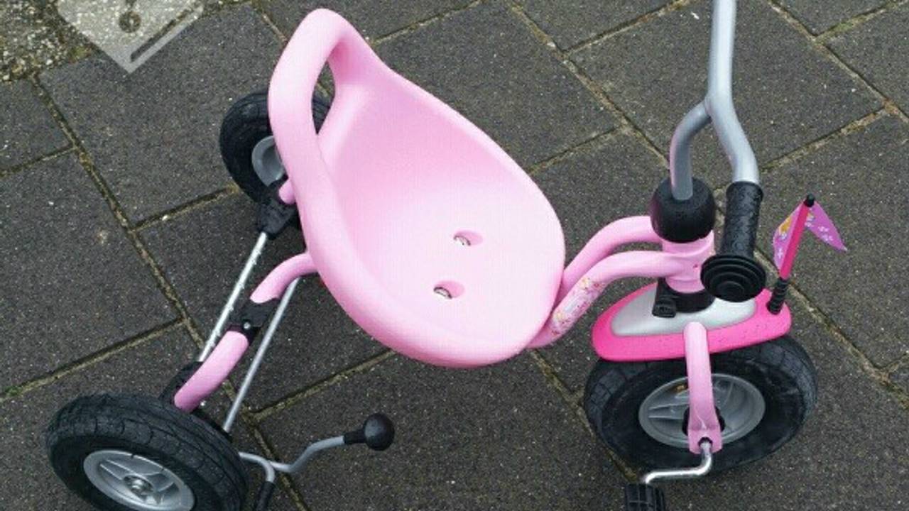 De roze driewieler van de peuter (foto: Politie Oss / Facebook)