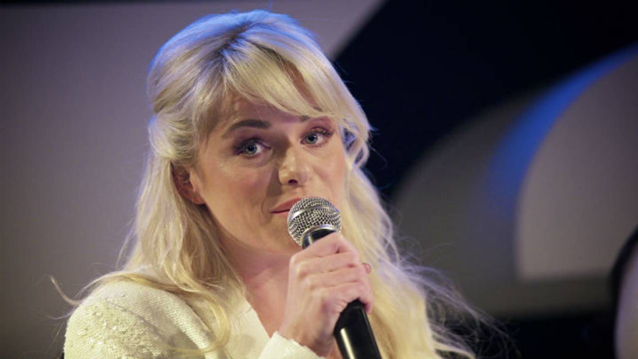 Josje tijdens haar afscheidspersconferentie. (foto: ANP)