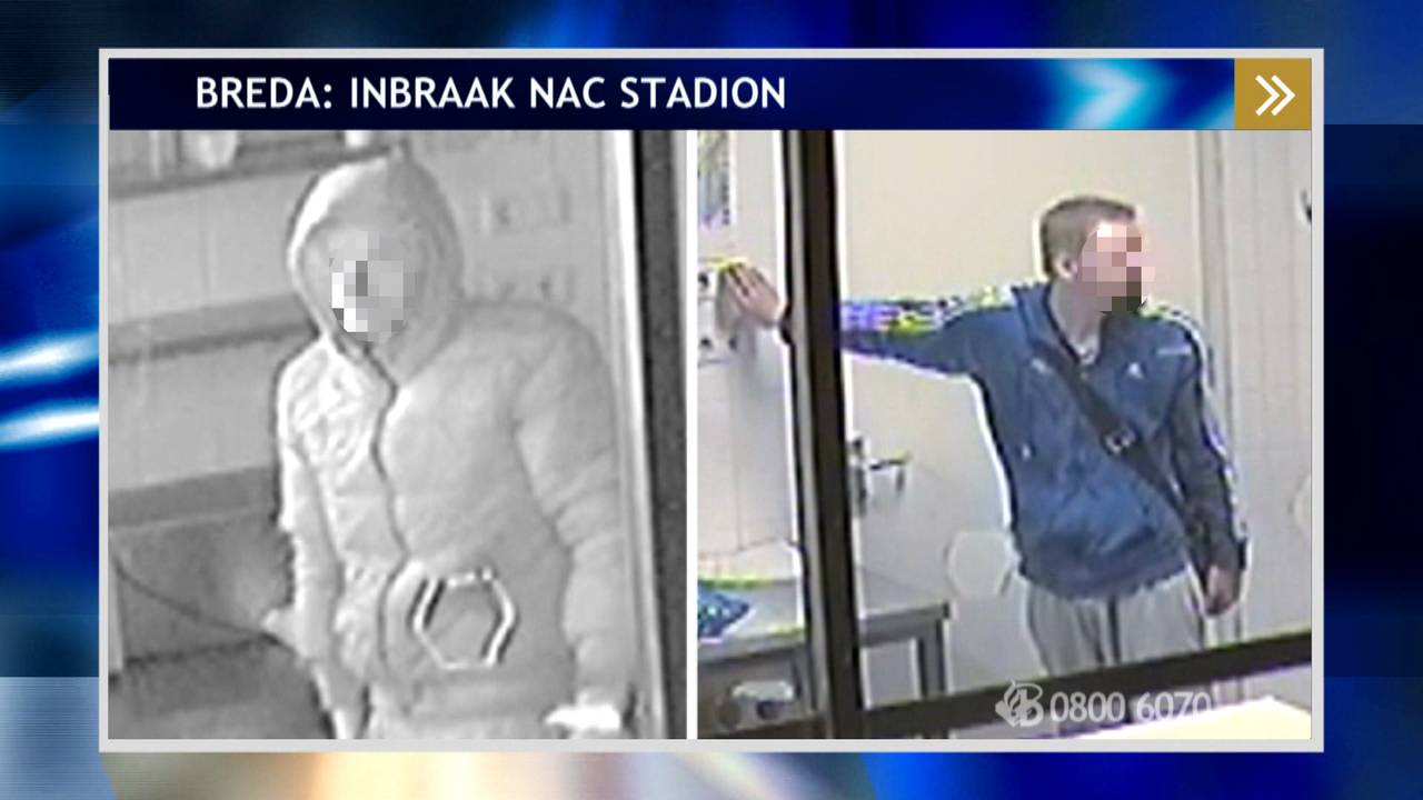 De twee knakworstdieven in het stadion van NAC Breda. (Beeld: Bureau Brabant)