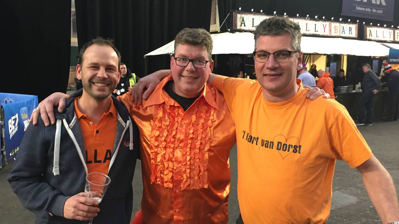 Bart Frijers, Peter Dilven en John van der Hoofden bij het WK in Londen (foto: Joost van Erp)