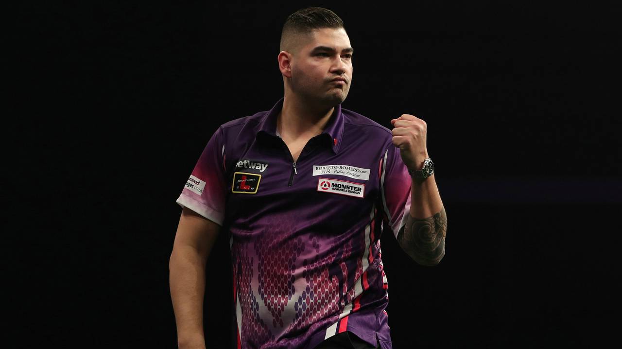 Jelle Klaasen pakte zijn eerste punten. (Foto: Lawrence Lustig/PDC)