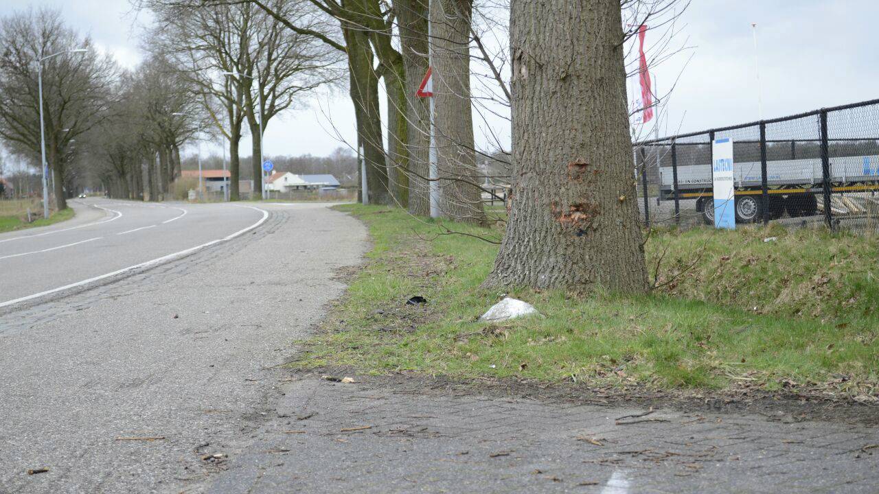 De automobilist belandde tegen een boom. (Foto: Sem van der Wal Fotografie)