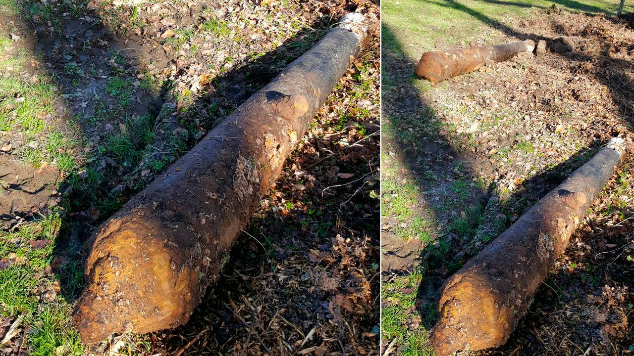De gevonden oude kanonnen bij Kasteel Heeswijk (foto: Kasteel Heeswijk)