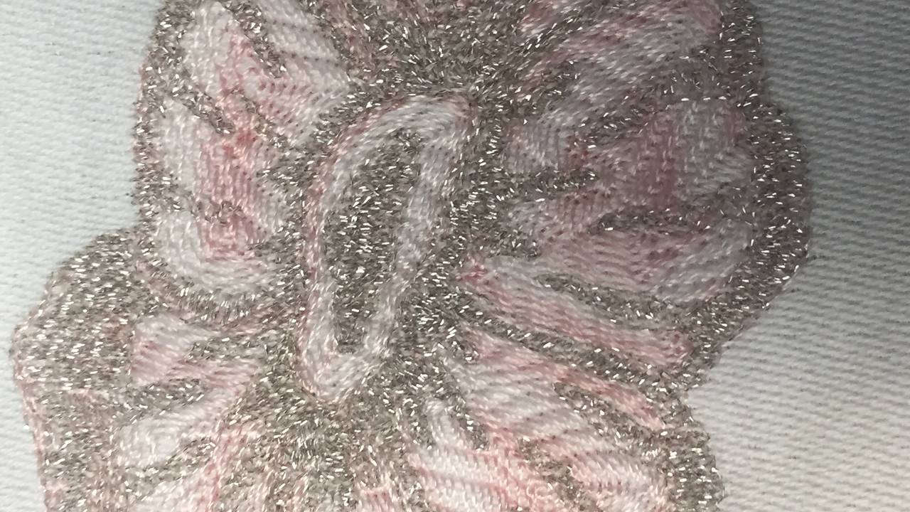 Een detail van het koninklijke tafellaken (foto: Peter-Pim Windhorst)