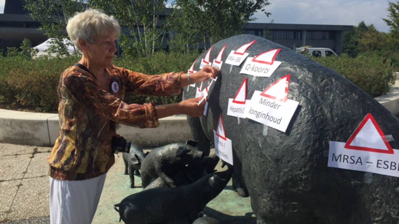 Burgerplatform Minder Beesten voerde donderdag al actie bij het provinciehuis