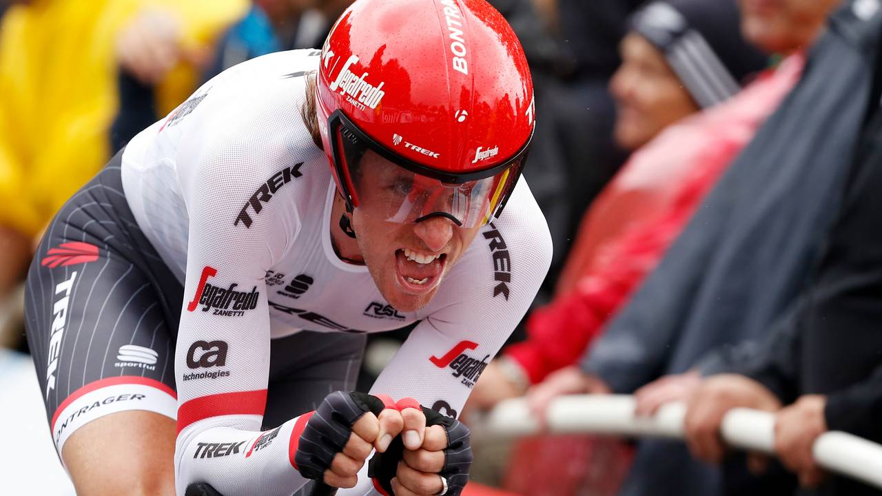Koen de Kort tijdens de tijdrit van de Tour de France (foto: ANP).
