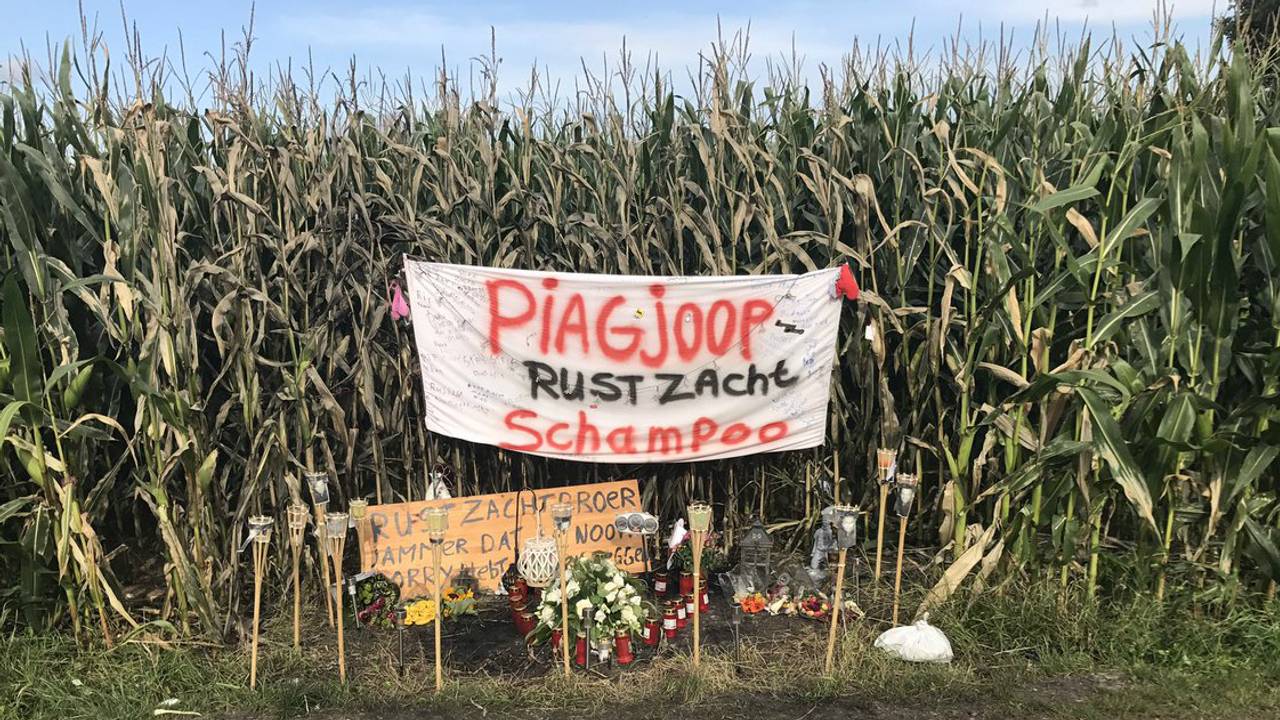 Spandoek op de plek waar Joop overleed. (Archieffoto: Daisy Schalkens)