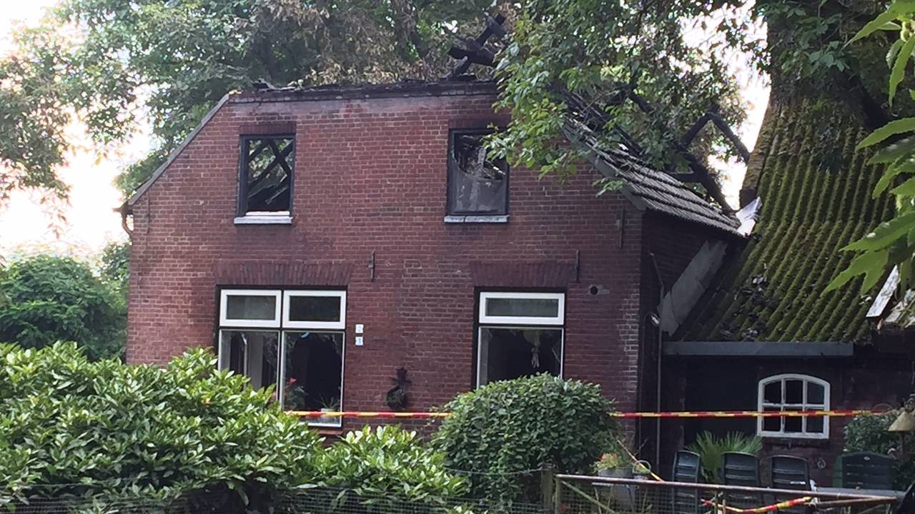 De afgebrande woonboerderij in Boekel