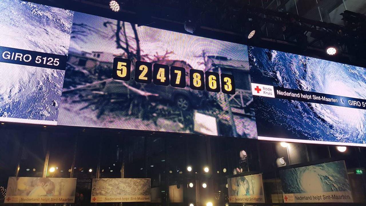 Actiedag Sint Maarten van start met een beginstand van 5,2 miljoen op Giro 5125. (Foto: Twitter @RodeKruis)