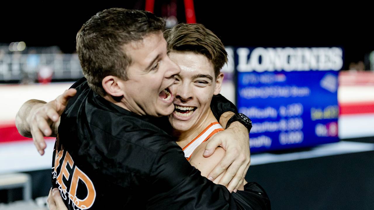 Vreugde bij Bram Verhofstad na het bereiken van de WK-finale (foto: ANP).