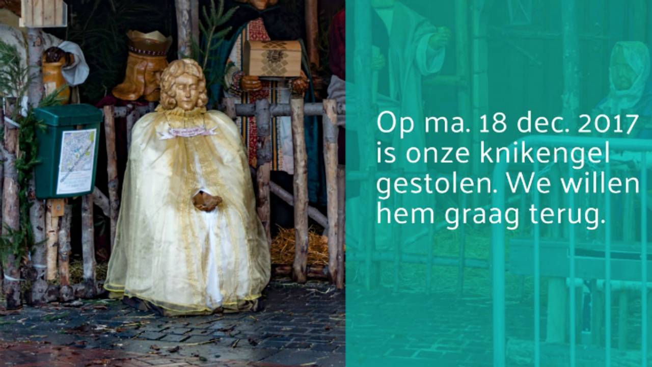 De gestolen kerstengel. (Foto: Stichting Kerststal Princenhage)