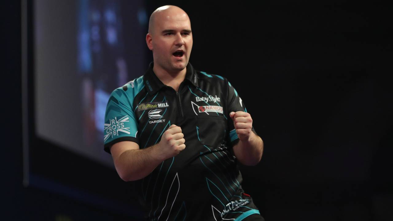 Rob Cross staat in de halve finale tegenover 'Mighty Mike'. (Foto: Lawrence Lustig/PDC)