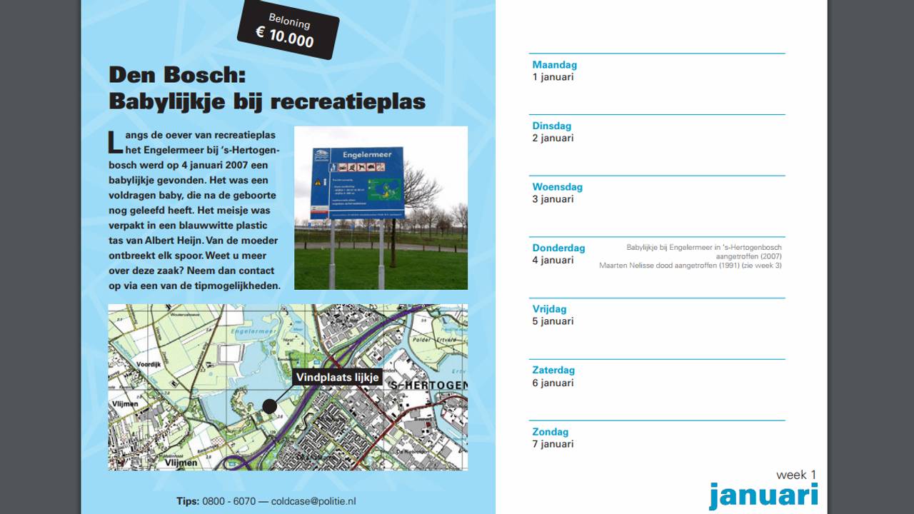 Een uitsnede van de kalender, waarop aandacht is voor acht Brabantse zaken.