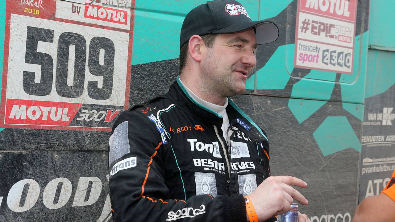 Ton van Genugten na het winnen van de slotetappe. (Foto: Willy Weyens)