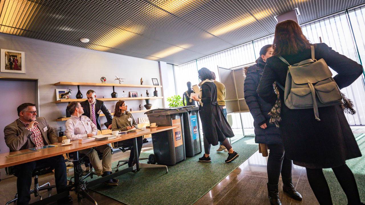 Een stembureau in Eindhoven. (Foto: ANP)