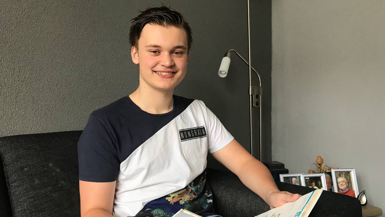 Krijn (16) moet zowel mondeling als schriftelijk eindexamen doen (foto: Ilse Schoenmakers)
