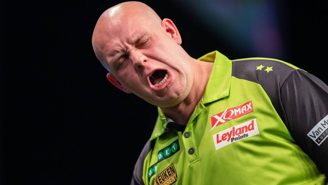 Michael van Gerwen: onderuit op de German Darts Masters. (Foto: VI Images)