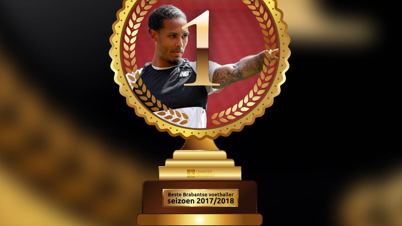 Virgil van Dijk is de beste Brabantse voetballer van het seizoen 2017/2018.