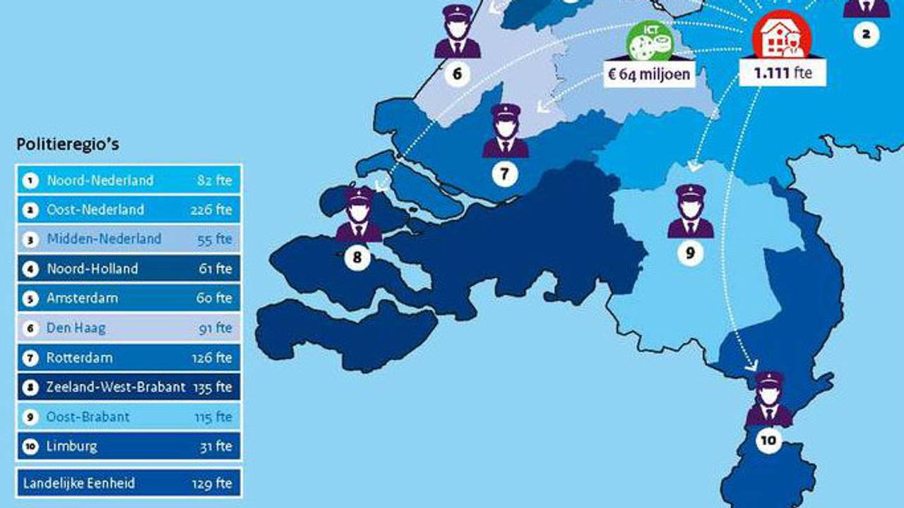 In totaal komen er in Oost- en West-Brabant 250 agente bij