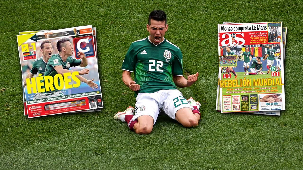 Hirving Lozano was voorpaginanieuws na zijn winnende goal tegen Duitsland. (Foto: VI Images)