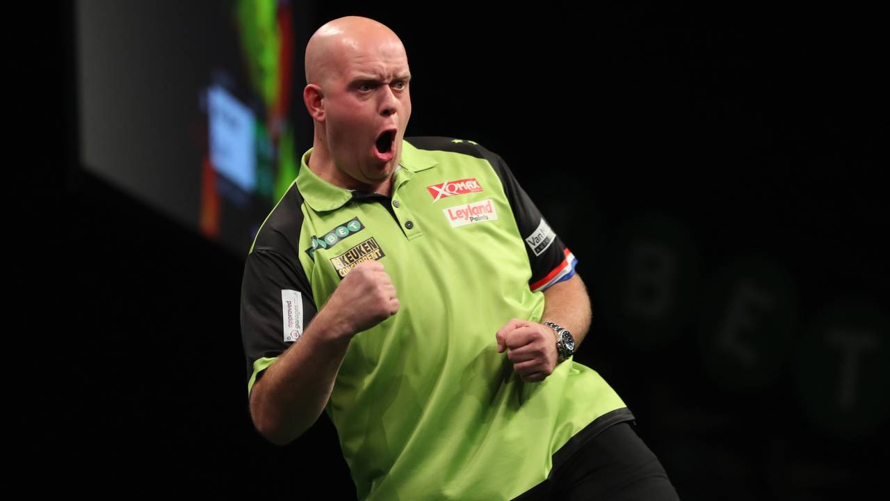 Michael van Gerwen in extase. (Foto: Lawrence Lustig/PDC)