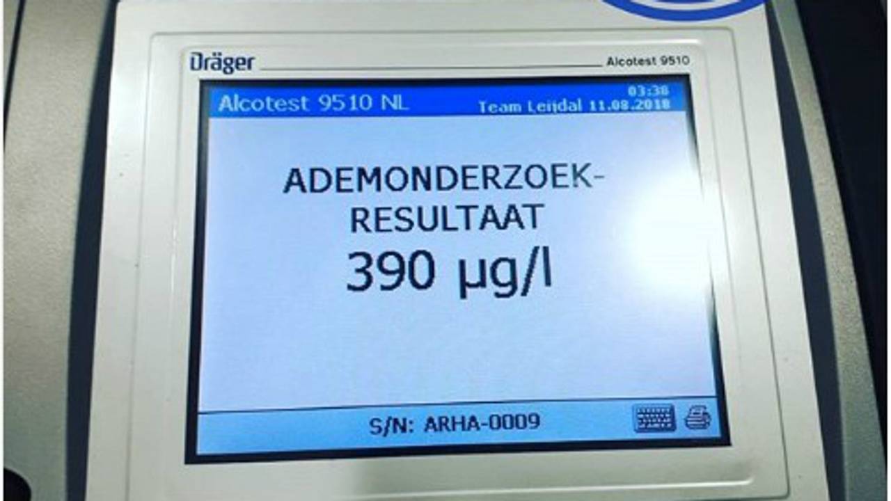 De bestuurder blies 390 ugl. (Foto: Instagram wijkagenten Reeshof)