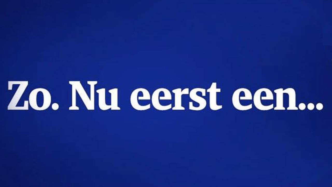 Zo. Nu eerst een oude slogan