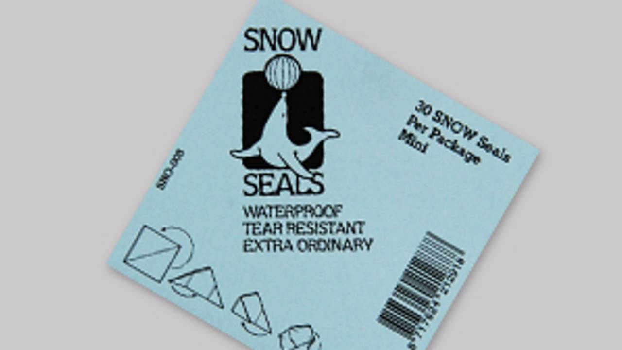 Voorbeeld van een snowseal waarin cocaïne of een ander poeder wordt bewaard.